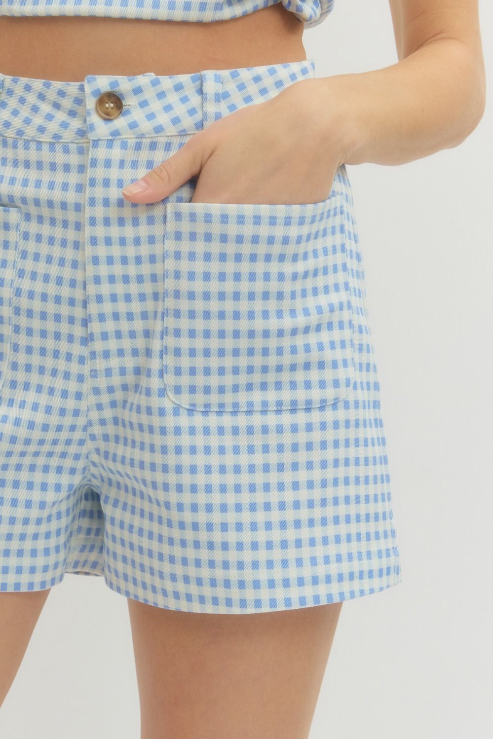 High Waisted Gingham Shorts