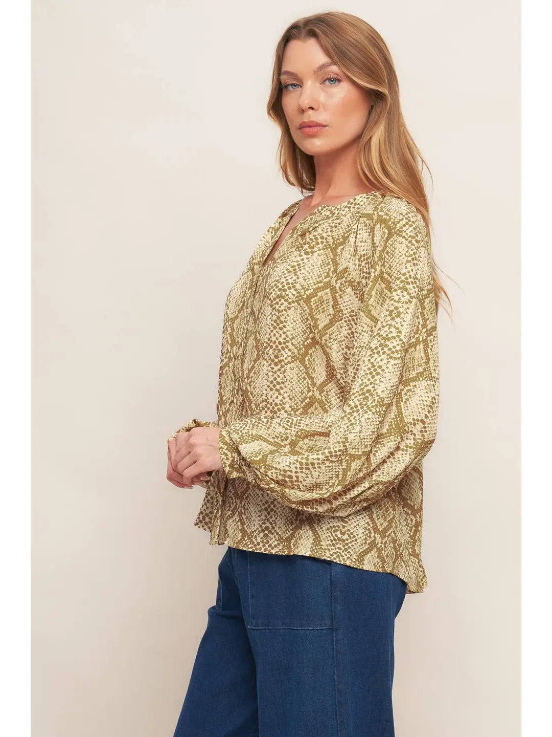 Snakeskin Printed Top