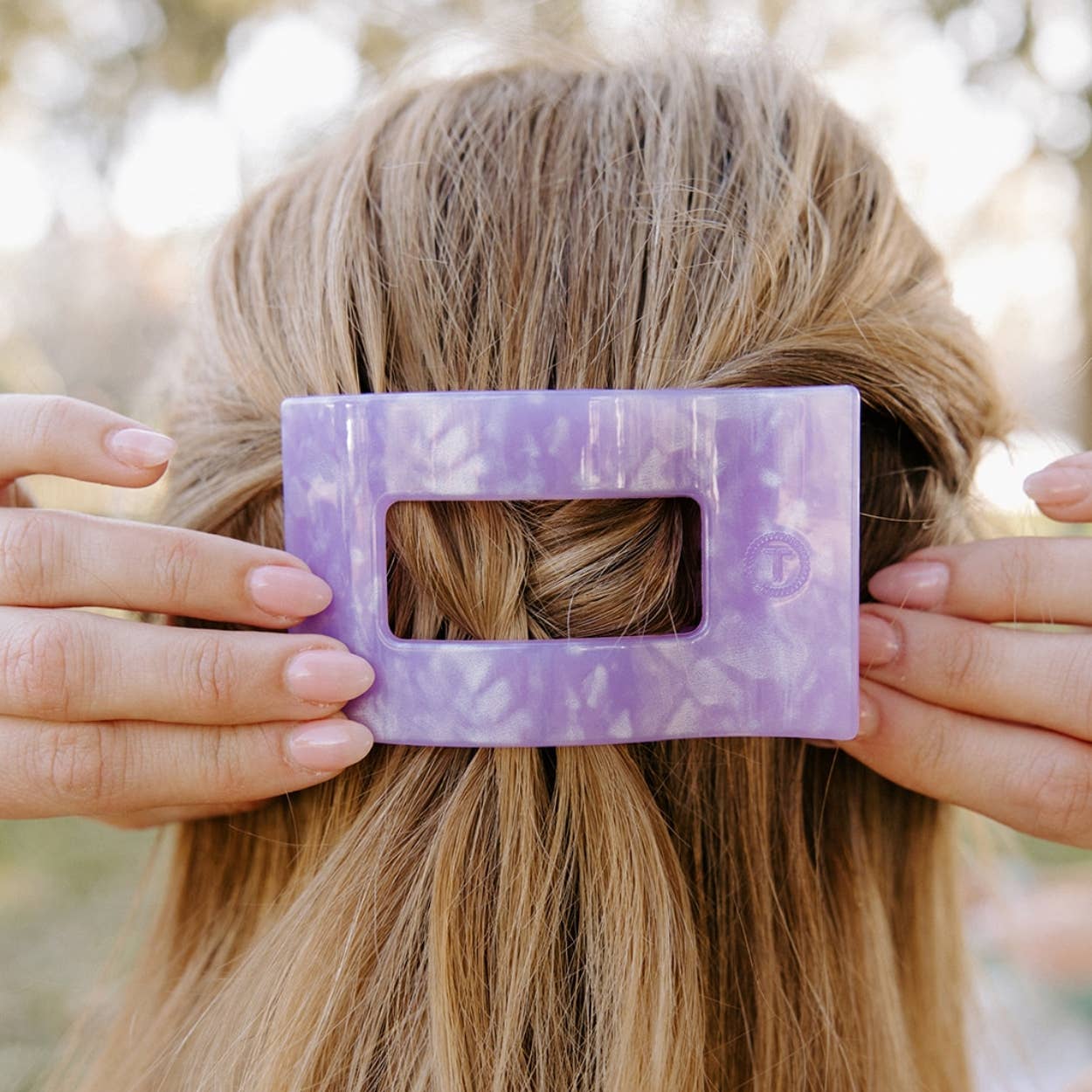 Teleties Flat Rectangle Hair Clip Medium - Lavender Mist