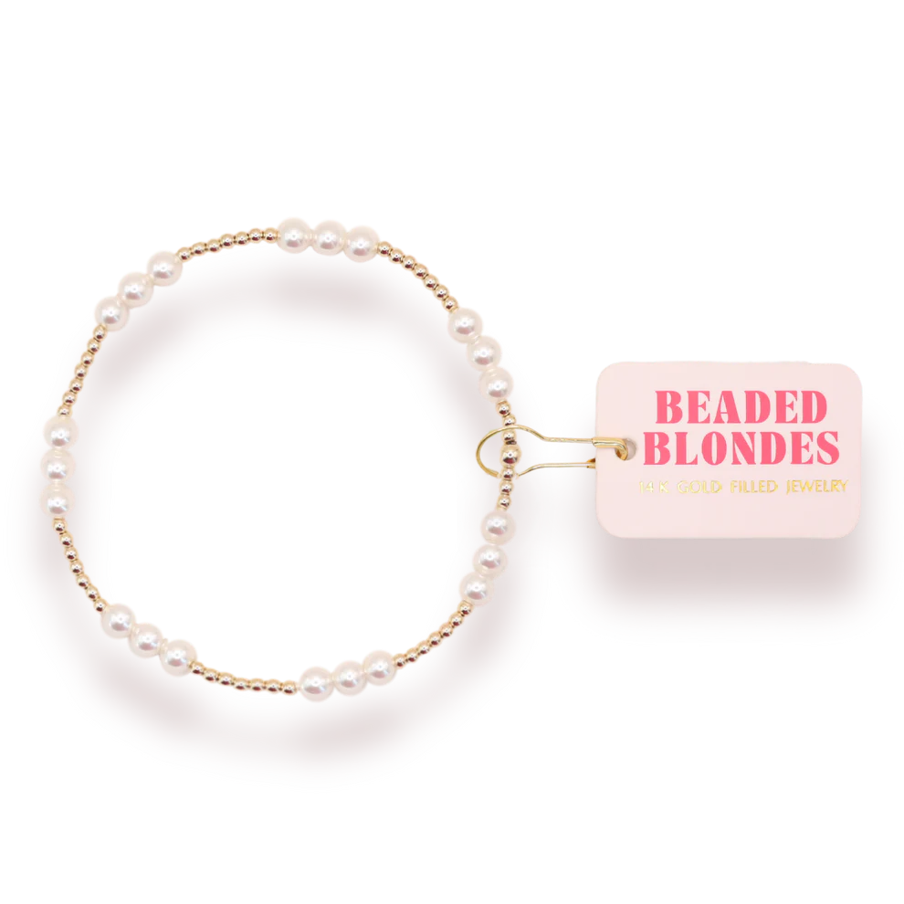 BB KIDS ILY Pearl Bracelet in Gold