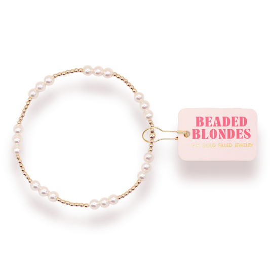 BB KIDS ILY Pearl Bracelet in Gold