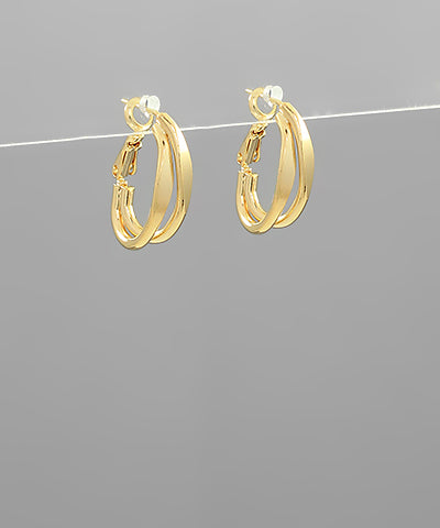 Gold Double Layer Hoops